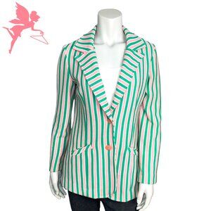 VINTAGE BODIN KNITS Striped Palm Beach Blazer